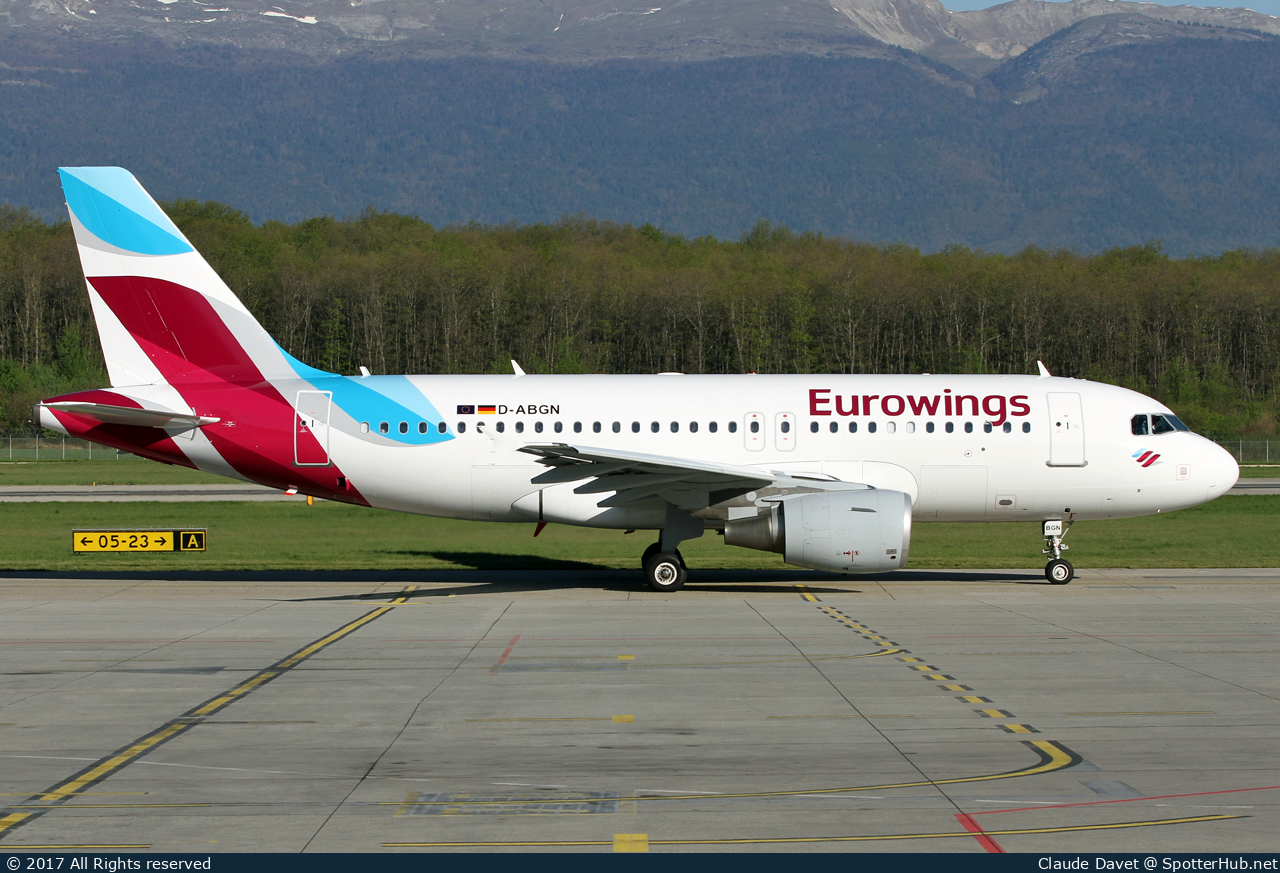 Photo of D-ABGN - Airbus A319-112 operated by Eurowings