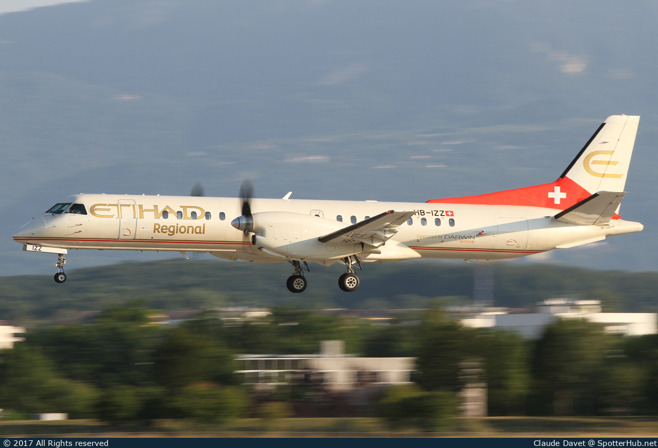 Photo of HB-IZZ - Saab 2000 operated by Etihad Regional (opb Darwin Airline)