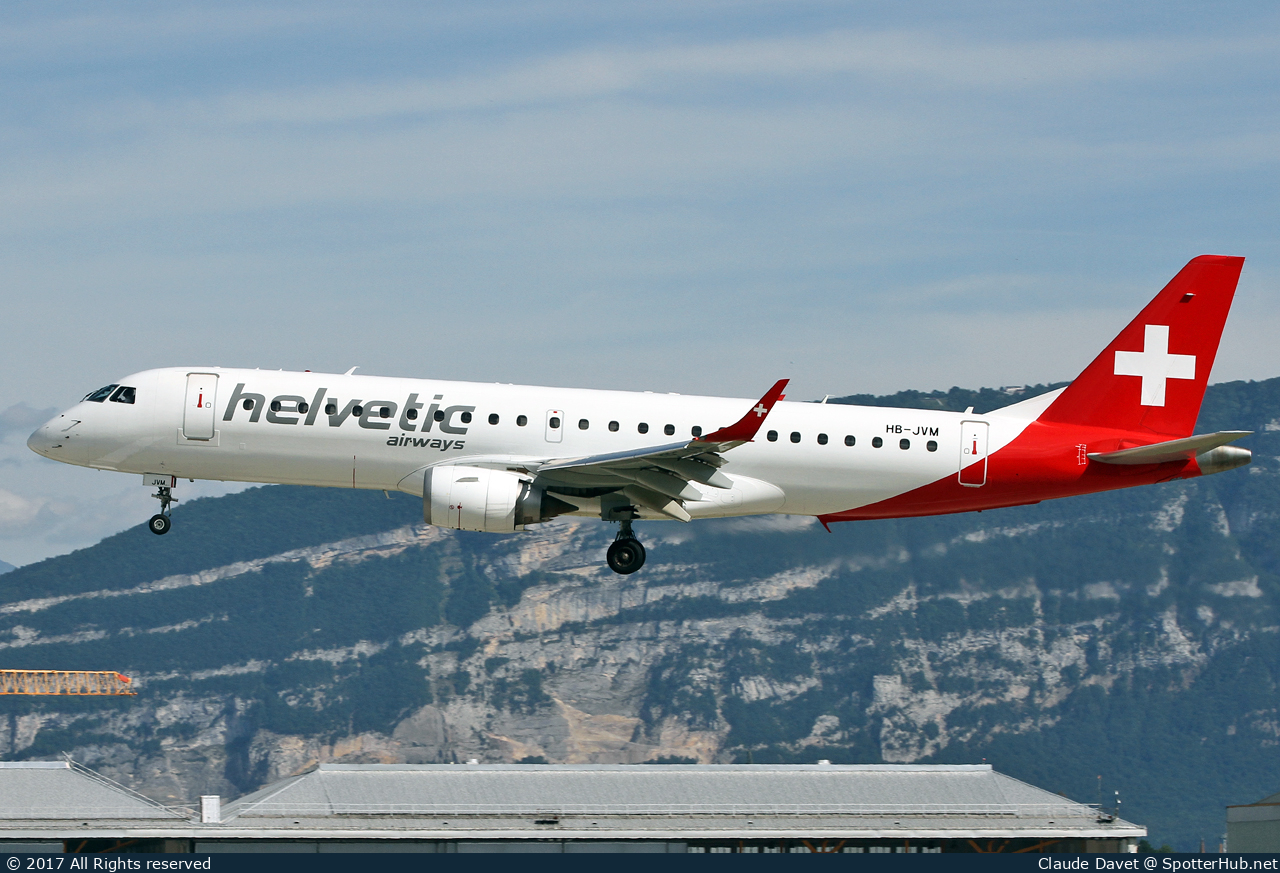 Photo of HB-JVM - Embraer ERJ-190LR operated by Helvetic Airways