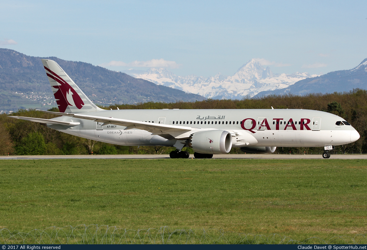 Photo of A7-BCT - Boeing 787-8 Dreamliner operated by Qatar Airways