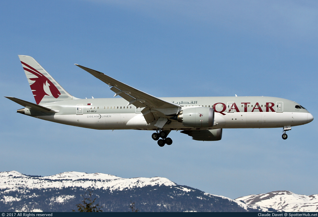 Photo of A7-BCJ - Boeing 787-8 Dreamliner operated by Qatar Airways