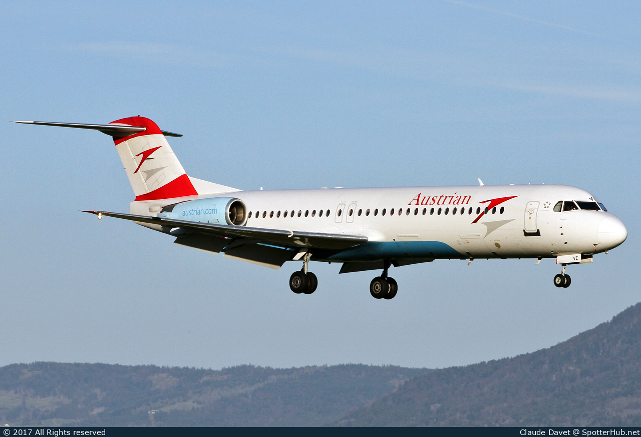 Photo of OE-LVE - Fokker 100 operated by Austrian Airlines