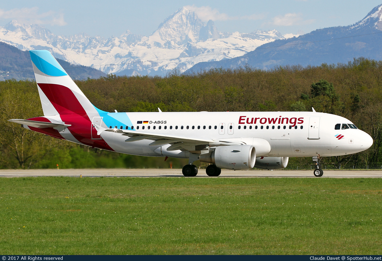 Photo of D-ABGS - Airbus A319-112 operated by Eurowings