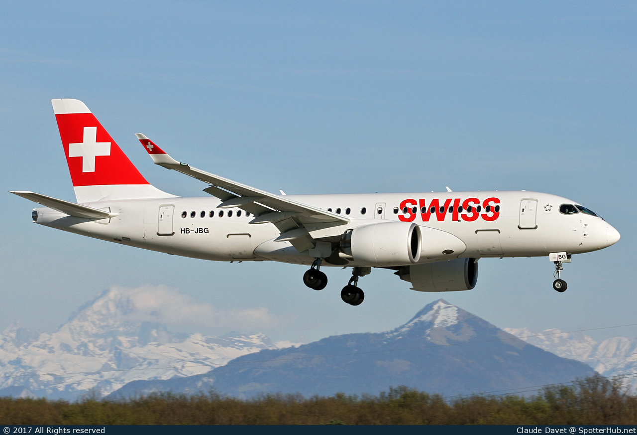 Photo of HB-JBG - Airbus A220-100 operated by Swiss International Air Lines