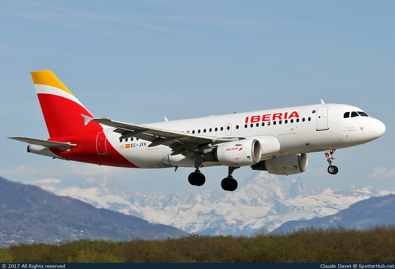 Photo of EC-JXV - Airbus A319-111 operated by Iberia