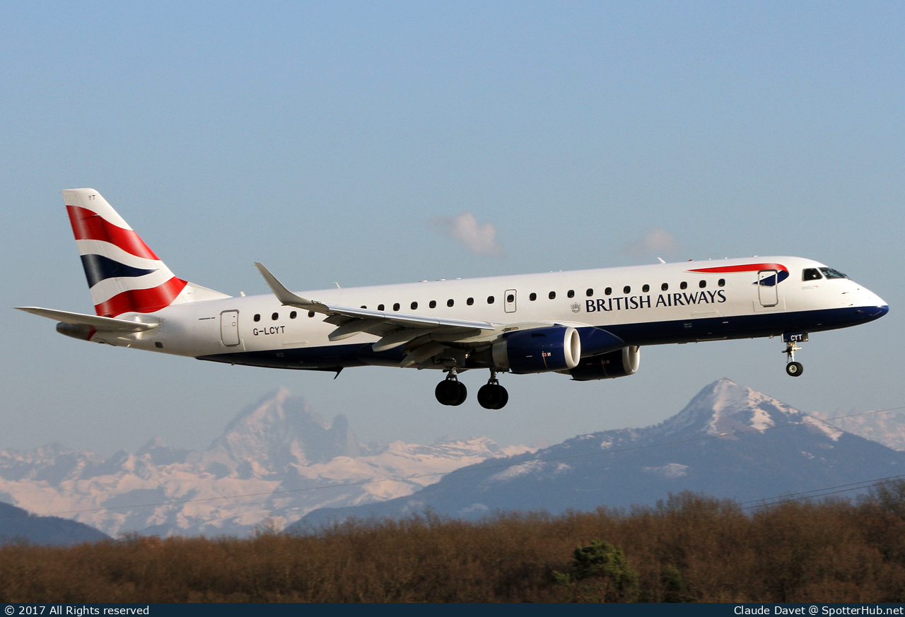 Photo of G-LCYT - Embraer ERJ-190SR operated by BA CityFlyer