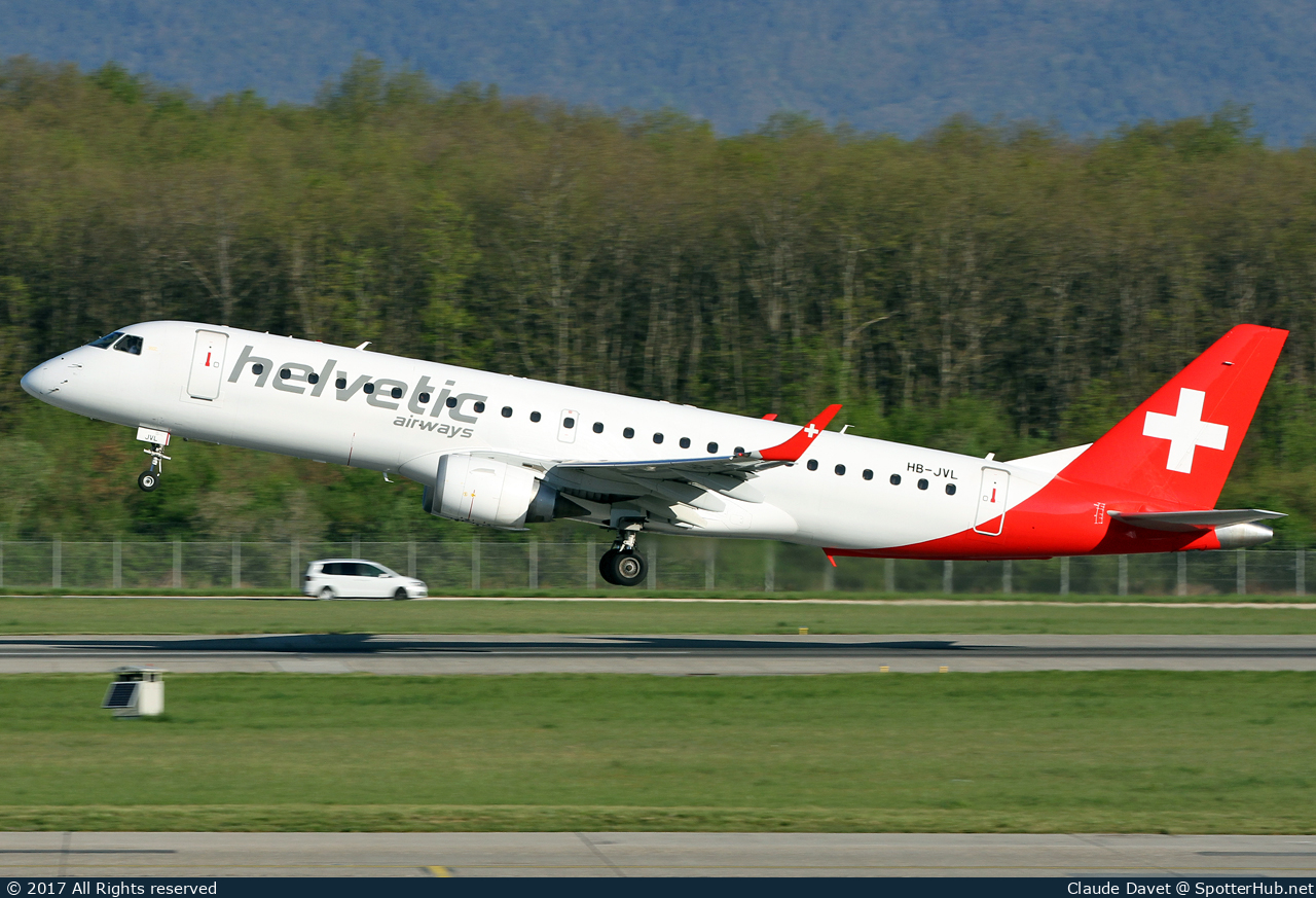 Photo of HB-JVL - Embraer ERJ-190LR operated by Helvetic Airways