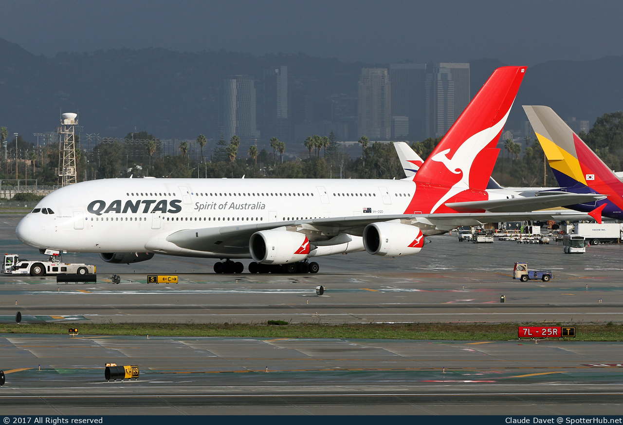 Photo of VH-OQD - Airbus A380-842 operated by Qantas