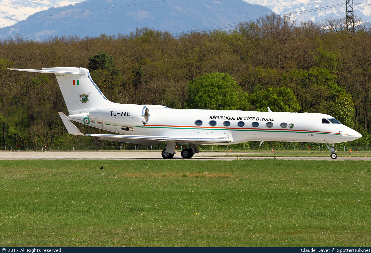 Photo of TU-VAE - Gulfstream GV-SP (G550) operated by Government of Ivory Coast