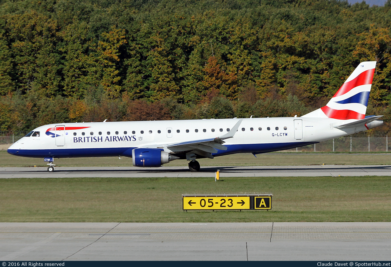 Photo of G-LCYW - Embraer ERJ-190SR operated by BA CityFlyer