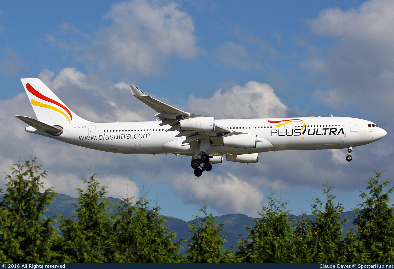 Photo of EC-MFA - Airbus A340-313 operated by Plus Ultra Líneas Aéreas