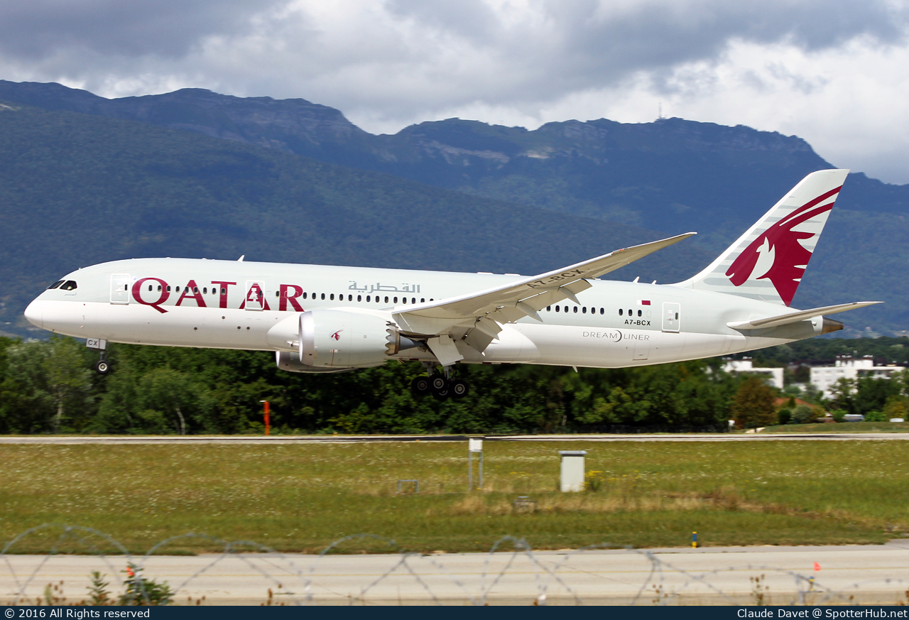 Photo of A7-BCX - Boeing 787-8 Dreamliner operated by Qatar Airways