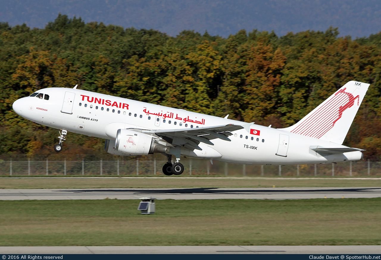 Photo of TS-IMK - Airbus A319-114 operated by Tunisair