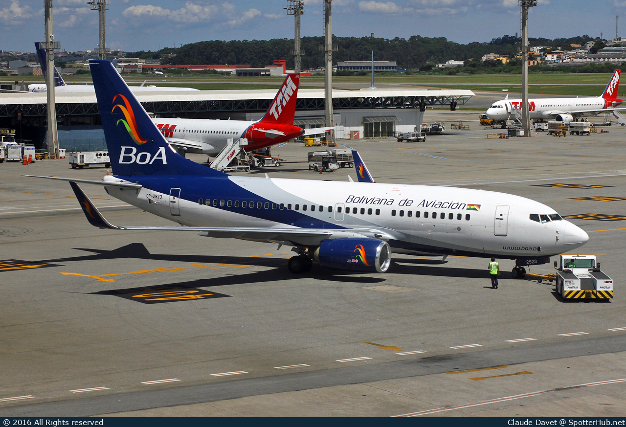 Photo of CP-2923 - Boeing 737-7Q8 operated by Boliviana de Aviación