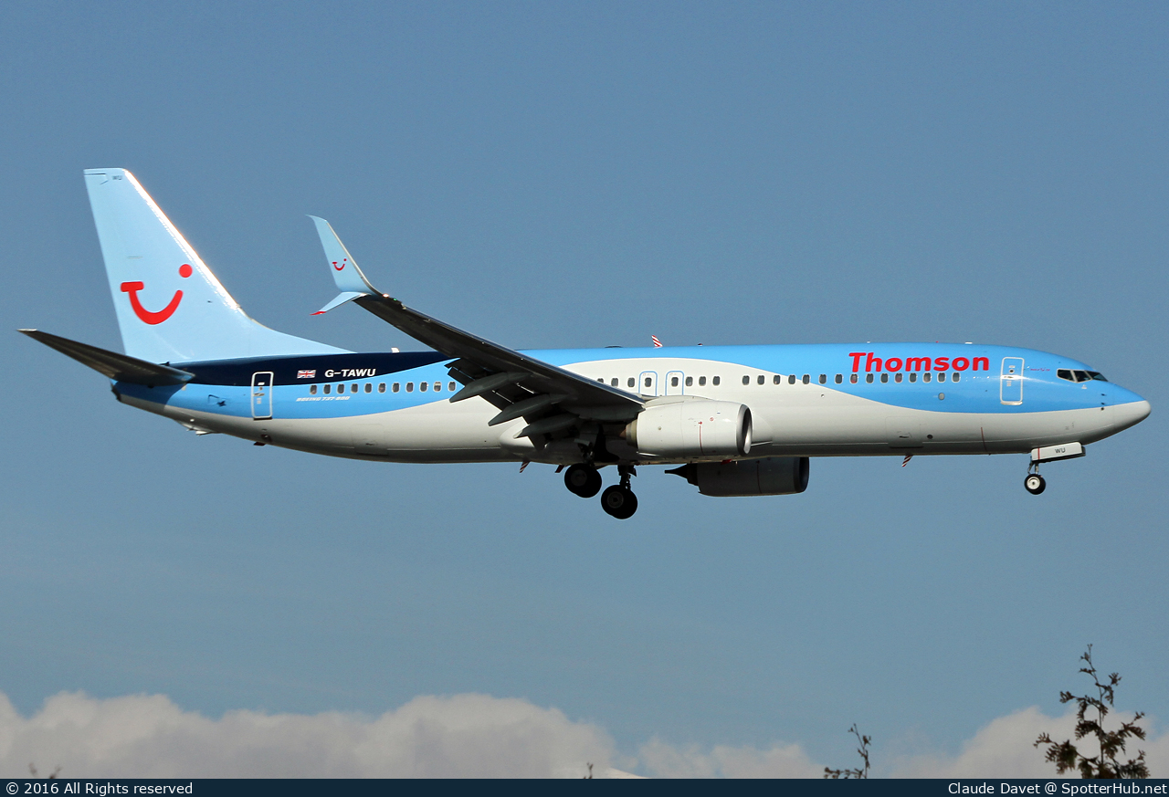 Photo of G-TAWU - Boeing 737-8K5 operated by Thomson Airways