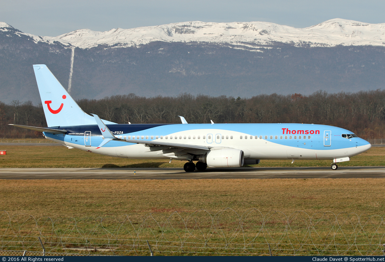 Photo of G-FDZA - Boeing 737-8K5 operated by Thomson Airways