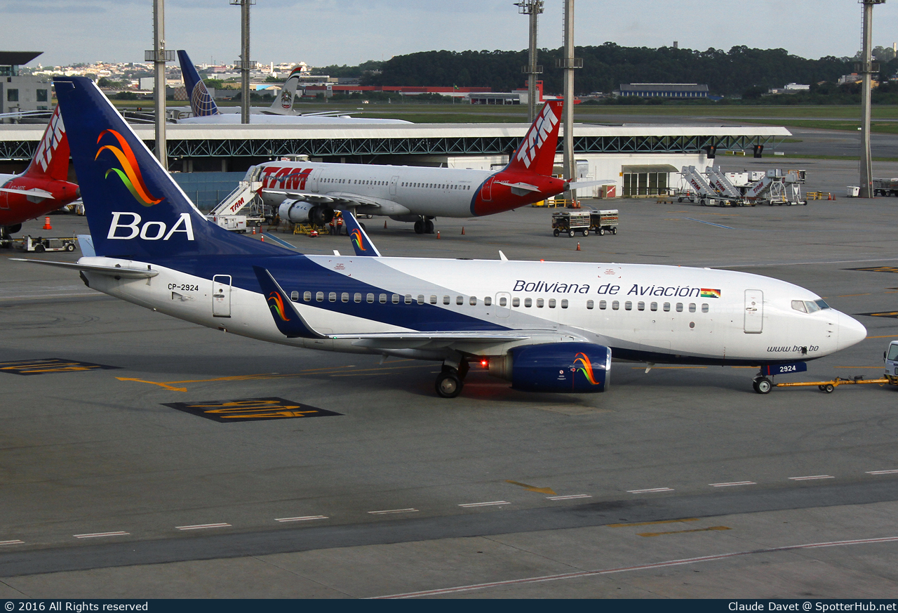 Photo of CP-2924 - Boeing 737-7Q8 operated by Boliviana de Aviación