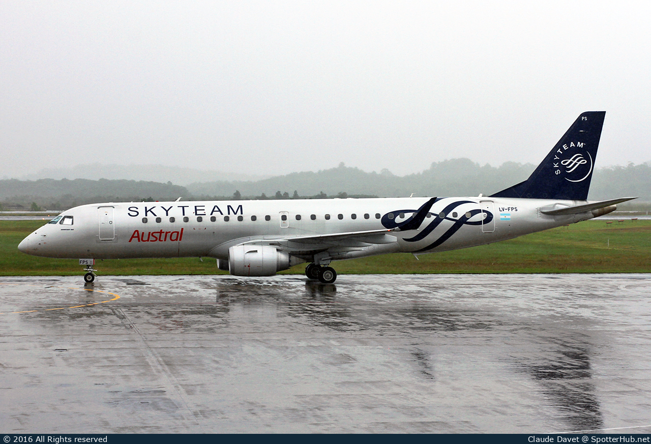 Photo of LV-FPS - Embraer ERJ-190AR operated by Austral Líneas Aéreas