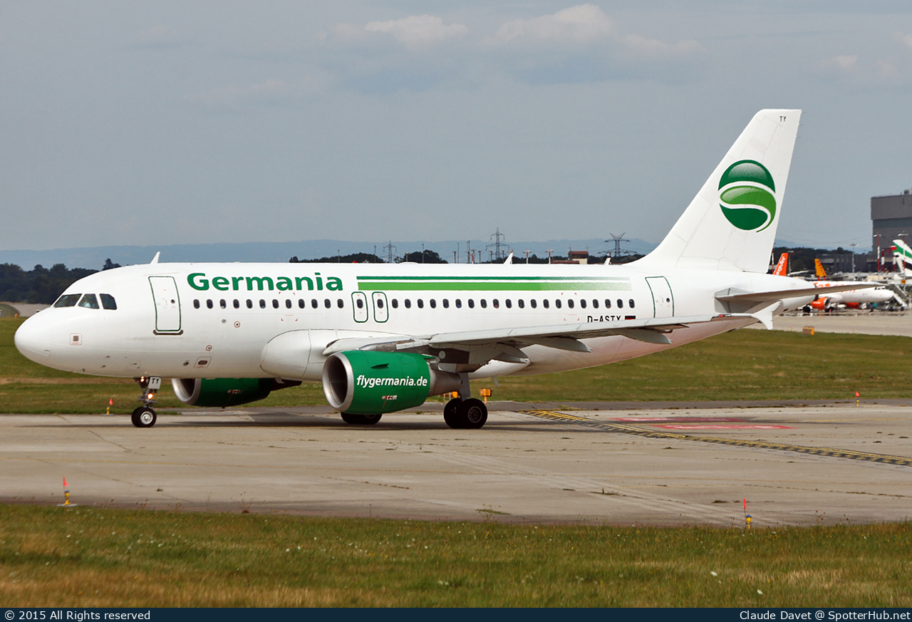 Photo of D-ASTY - Airbus A319-112 operated by Germania