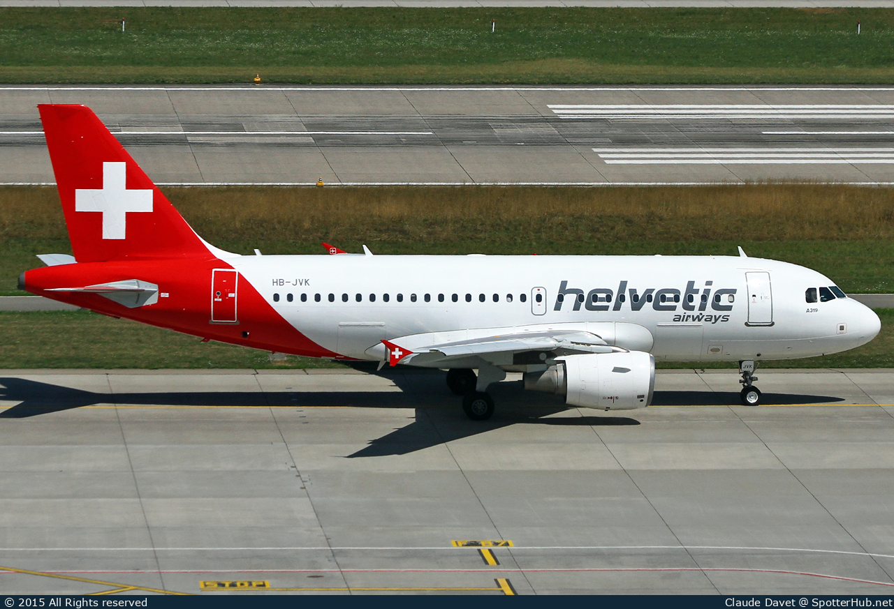 Photo of HB-JVK - Airbus A319-112 operated by Helvetic Airways