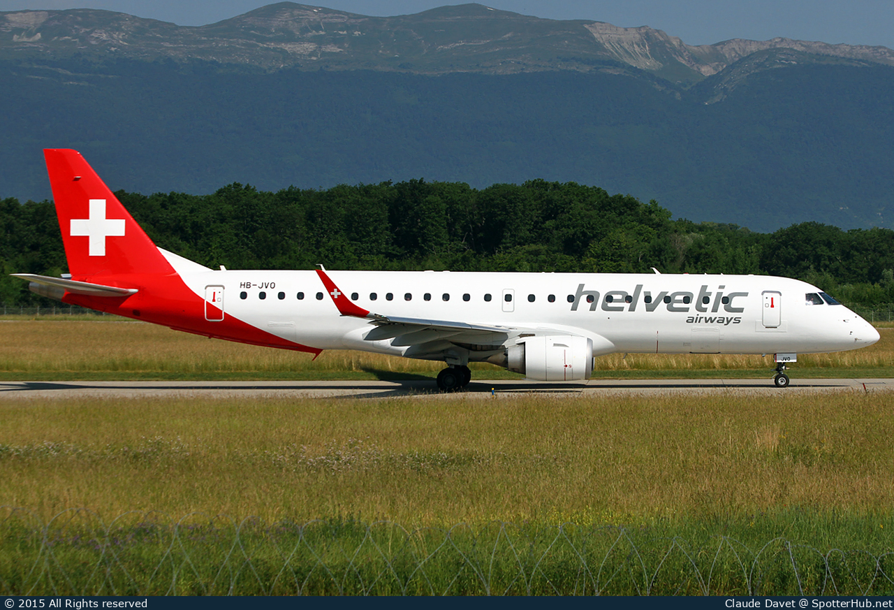 Photo of HB-JVO - Embraer ERJ-190LR operated by Helvetic Airways