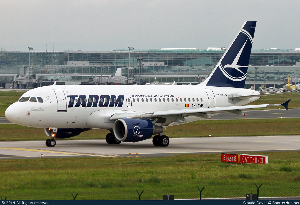 Photo of YR-ASB - Airbus A318-111 operated by Tarom - Romanian Air Transport