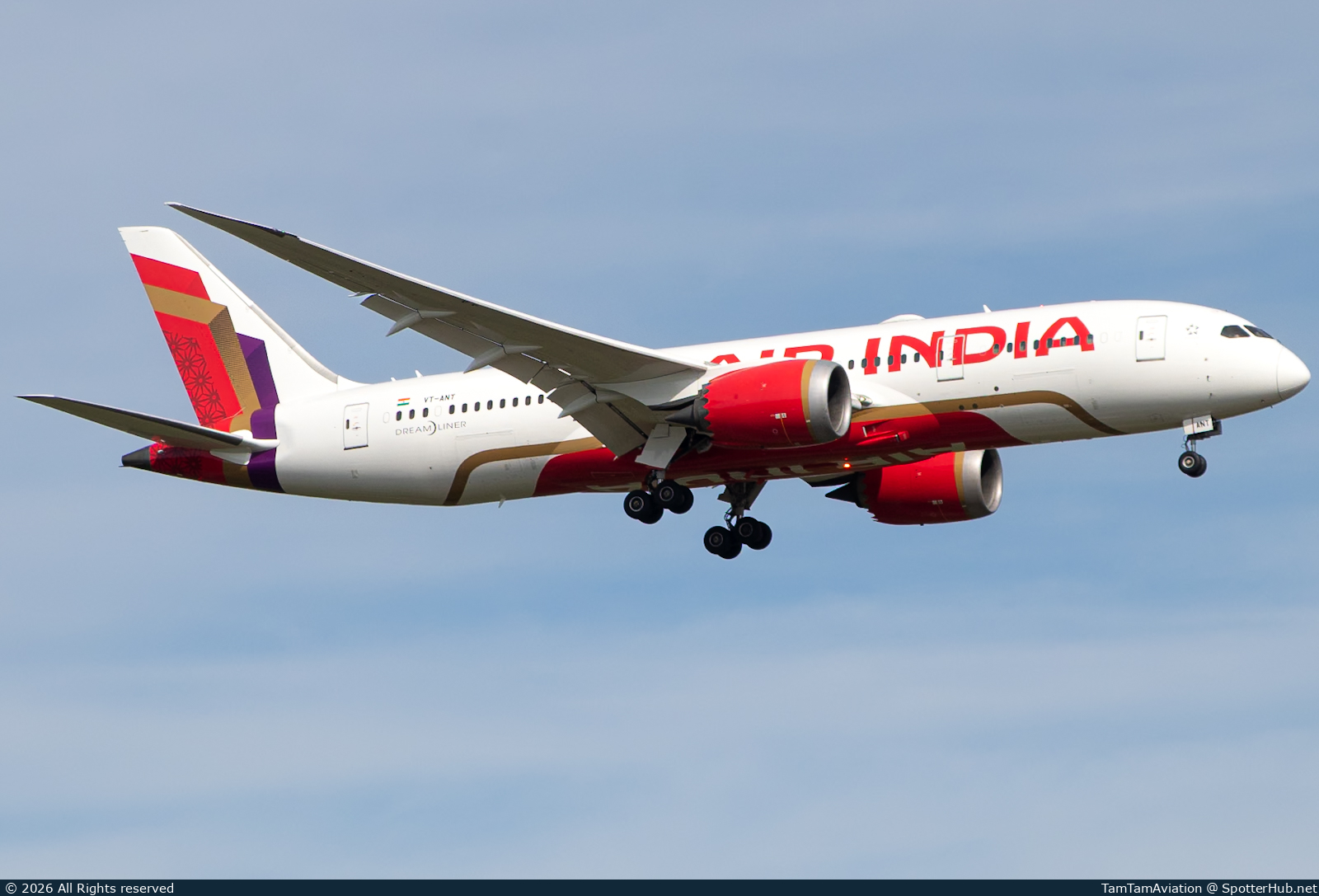 Photo of VT-ANT - Boeing 787-8 Dreamliner operated by Air India