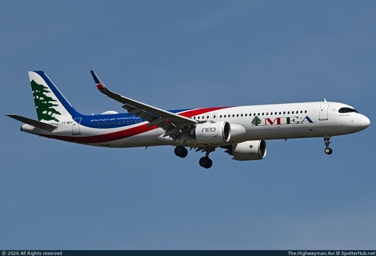 Photo of T7-ME4 - Airbus A321-271NX operated by MEA Middle East Airlines
