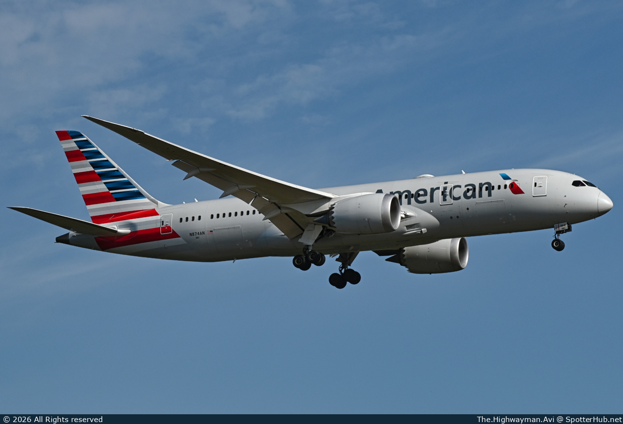 Photo of N874AN - Boeing 787-8 Dreamliner operated by American Airlines
