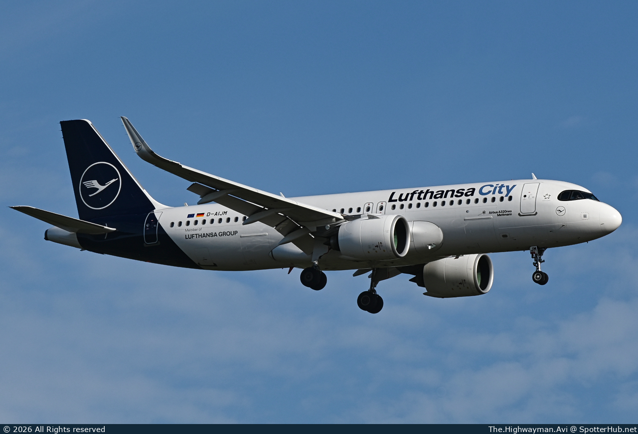 Photo of D-AIJM - Airbus A320-271N operated by Lufthansa City Airlines