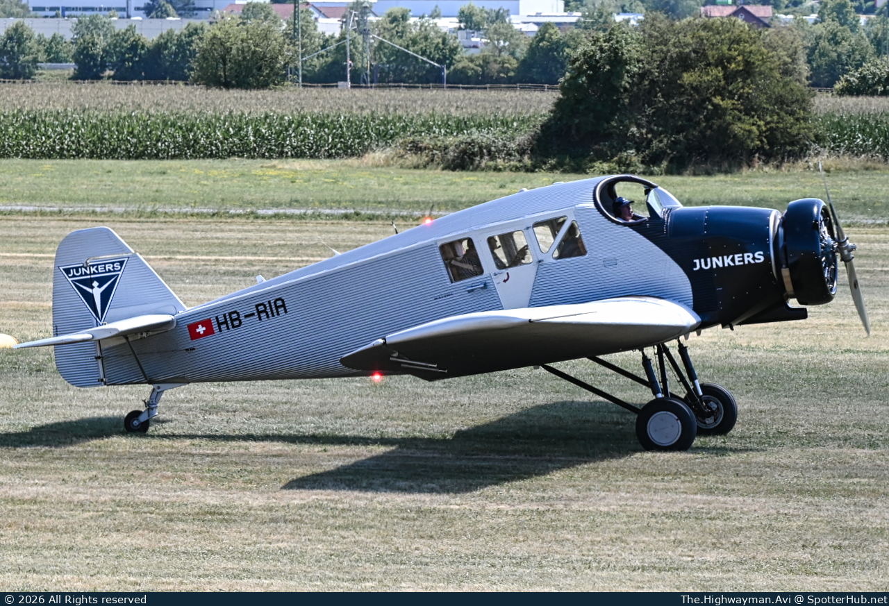Photo of HB-RIA - Junkers F 13 operated by Verein Junkers Luftverkehr