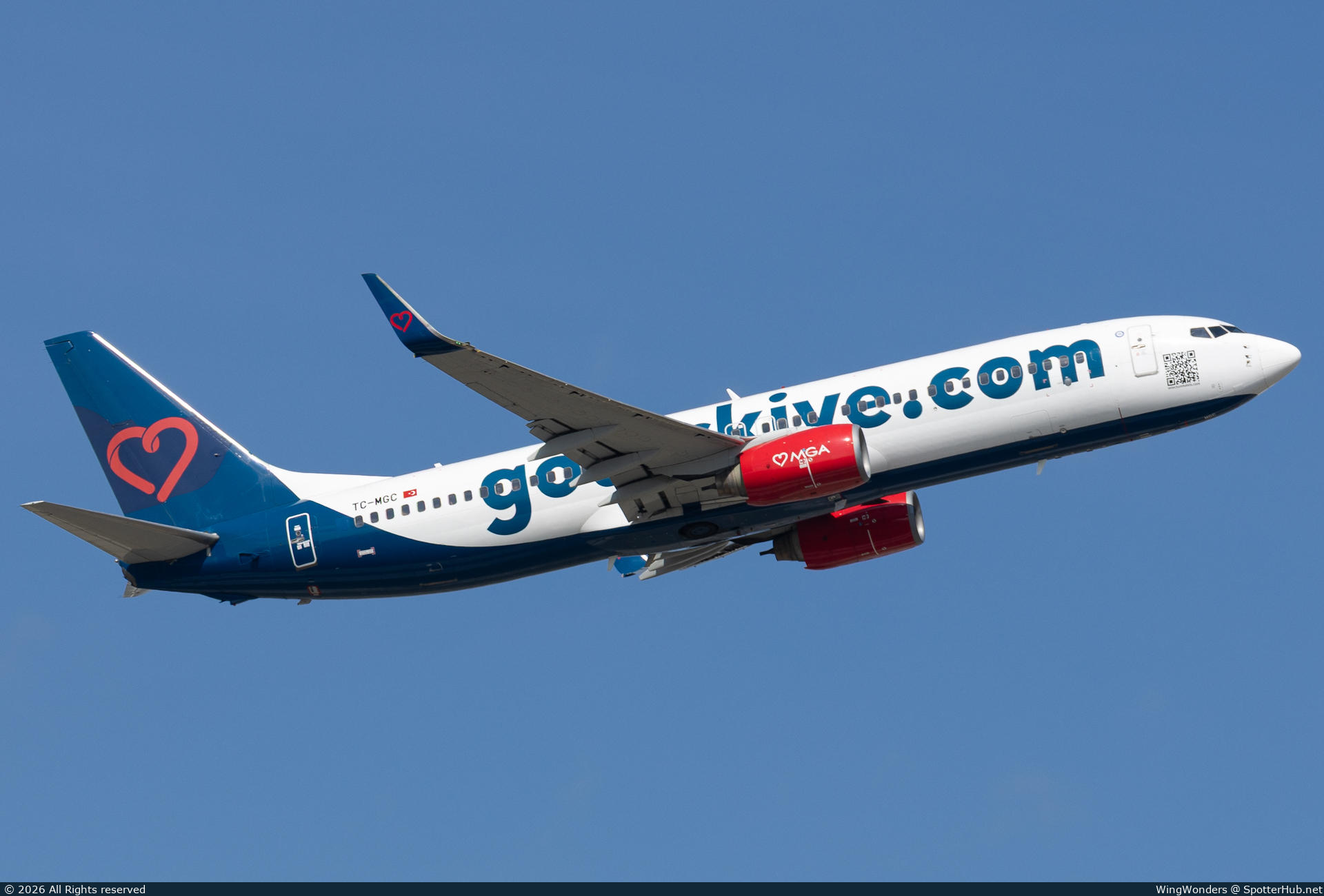 Photo of TC-MGC - Boeing 737-83N operated by Mavi Gök Airlines
