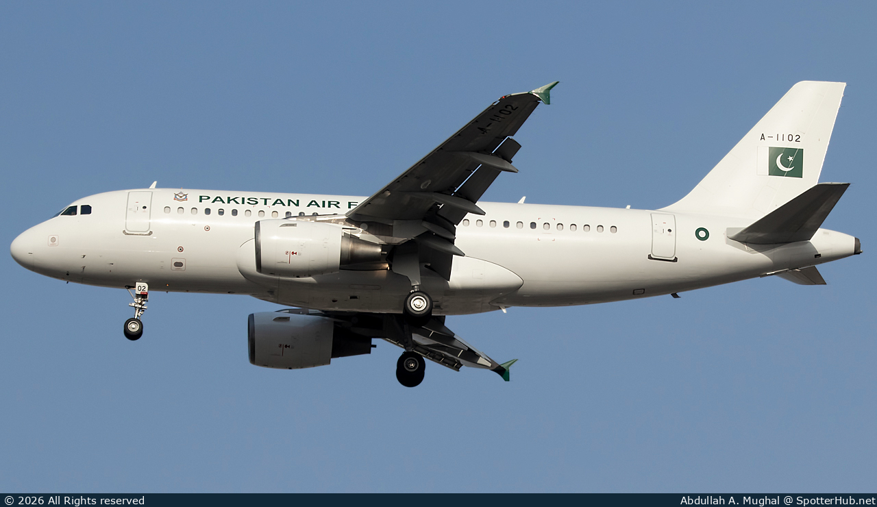 Photo of A-1102 - Airbus A319-112 operated by Pakistan Air Force