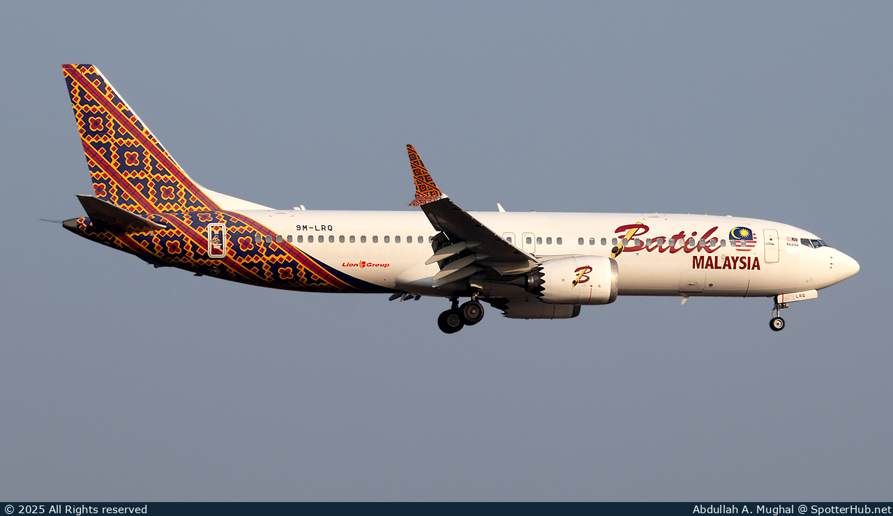 Photo of 9M-LRQ - Boeing 737 MAX 8 operated by Batik Air Malaysia