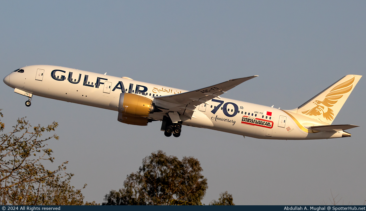 Photo of A9C-FD - Boeing 787-9 Dreamliner operated by Gulf Air