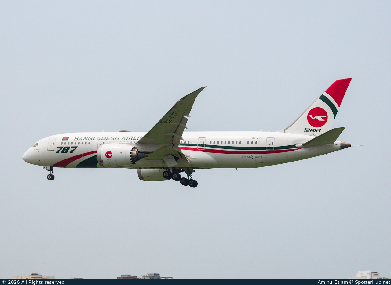 Photo of S2-AJV - Boeing 787-8 Dreamliner operated by Biman Bangladesh Airlines
