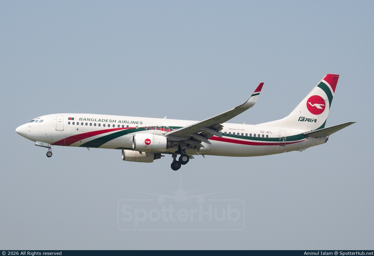 Photo of S2-AFL - Boeing 737-83N operated by Biman Bangladesh Airlines