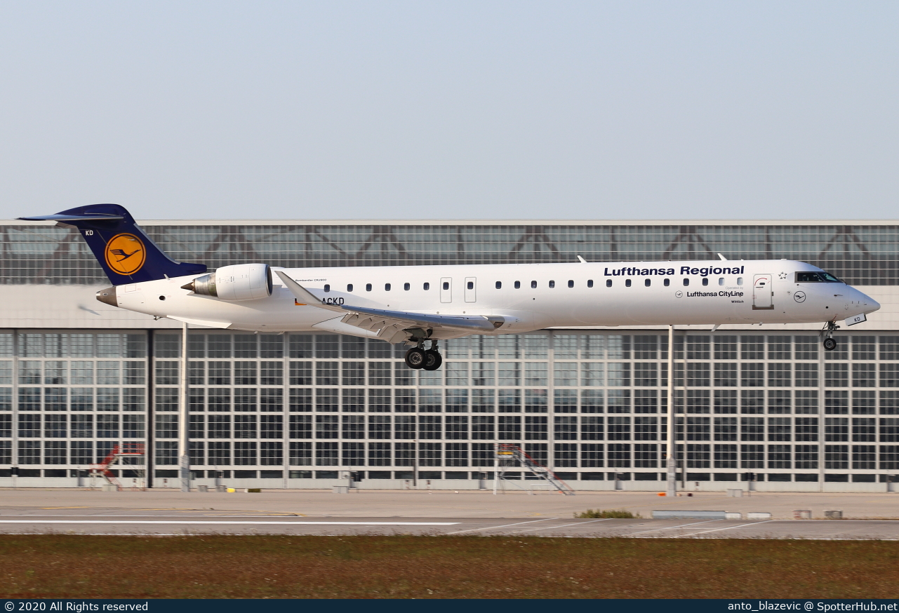 Photo of D-ACKD - Bombardier CRJ-900LR operated by Lufthansa CityLine