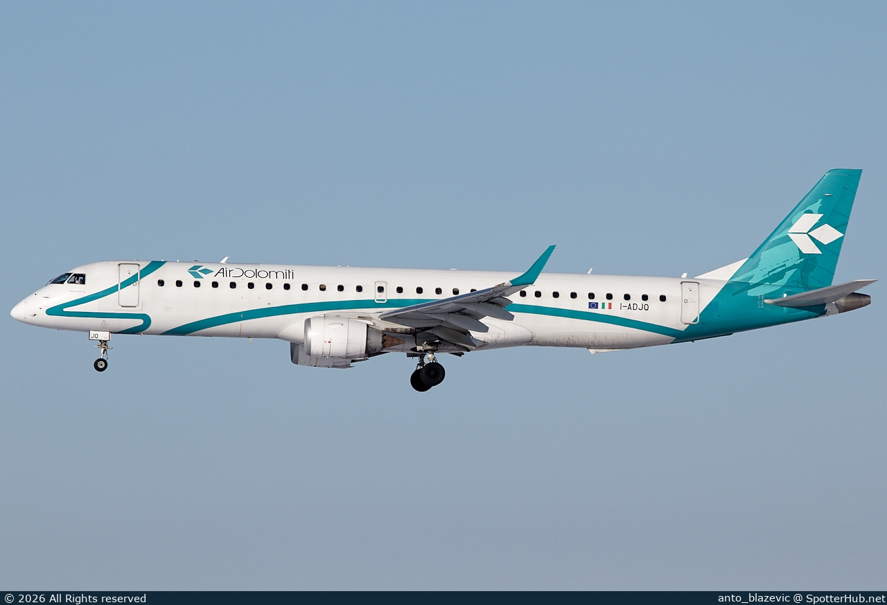 Photo of I-ADJO - Embraer ERJ-195LR operated by Air Dolomiti