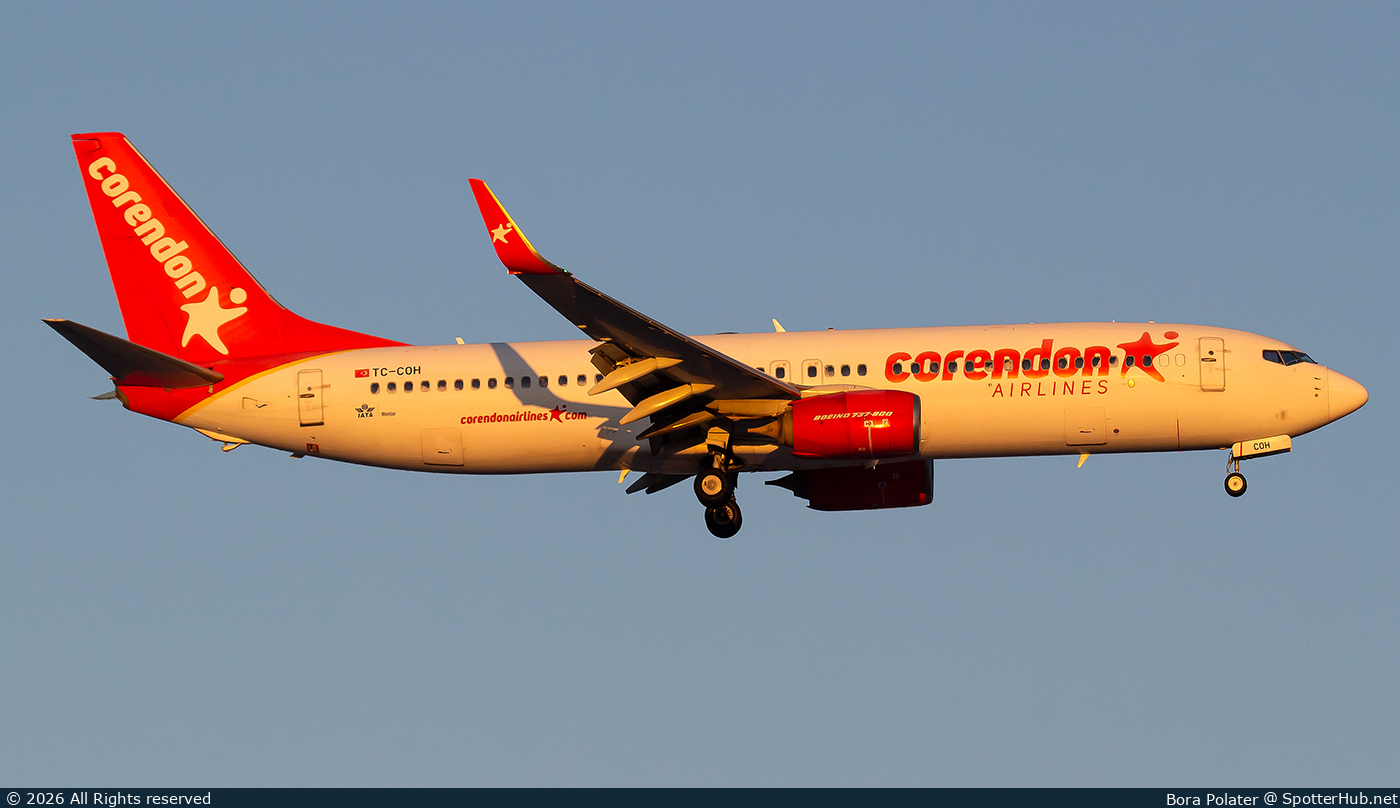Photo of TC-COH - Boeing 737-8EH operated by Corendon Airlines
