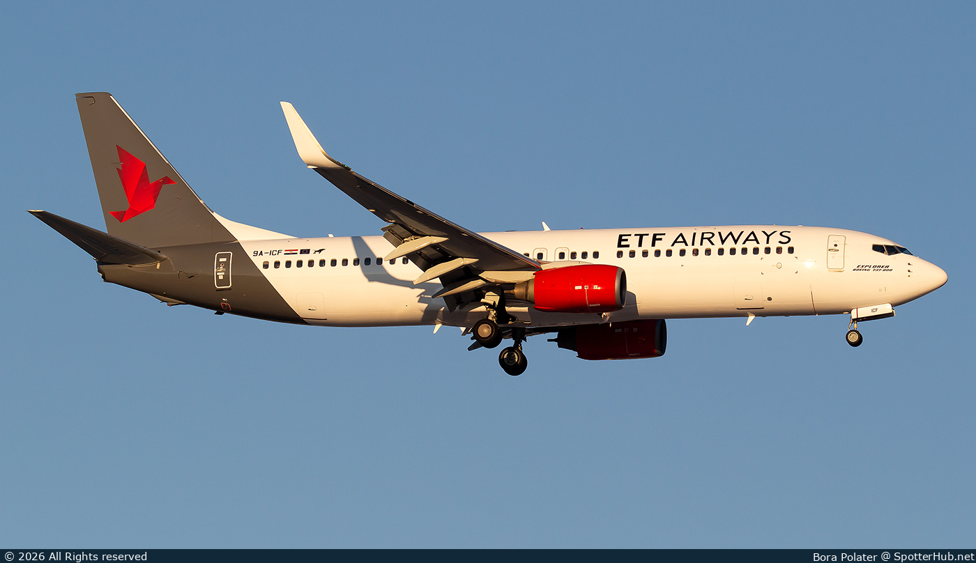 Photo of 9A-ICF - Boeing 737-8FZ operated by ETF Airways