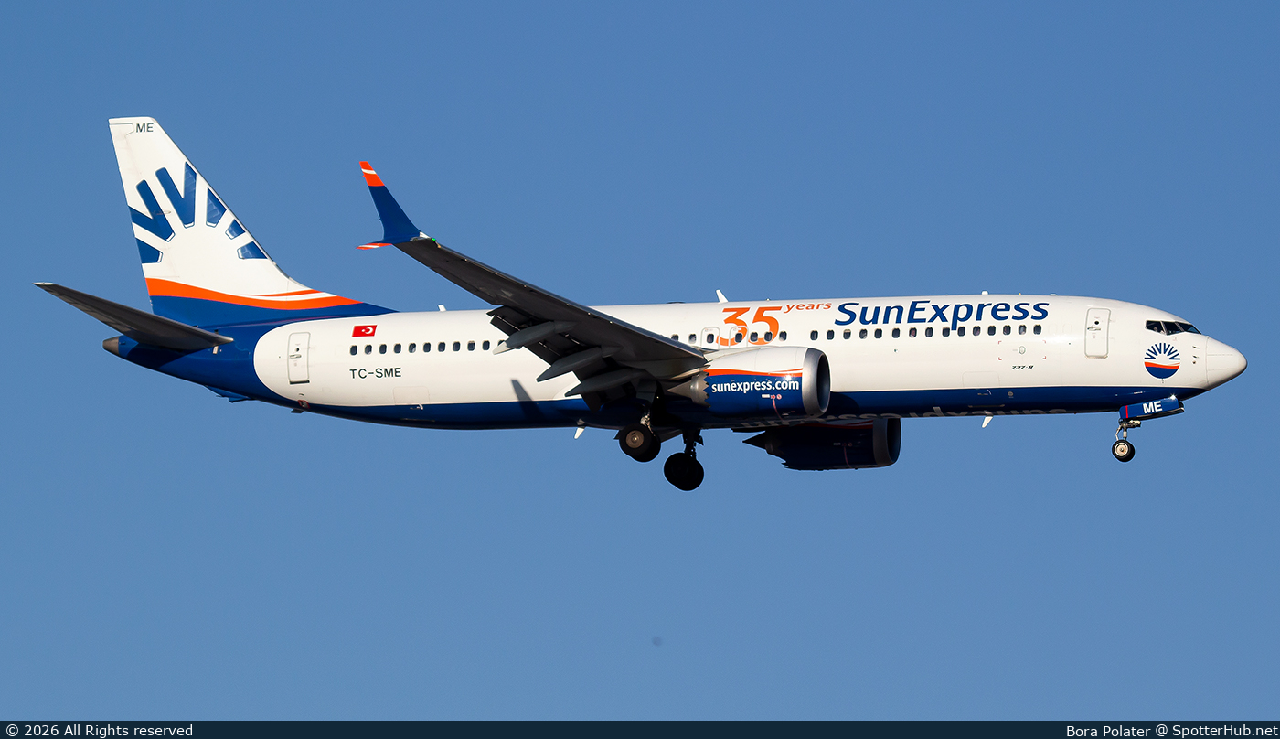 Photo of TC-SME - Boeing 737 MAX 8 operated by SunExpress
