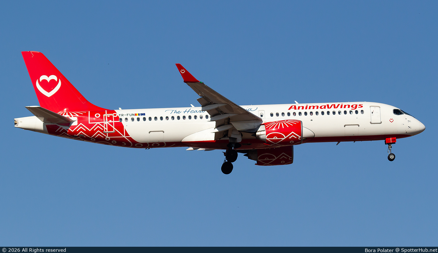Photo of YR-FUN - Airbus A220-300 operated by Animawings