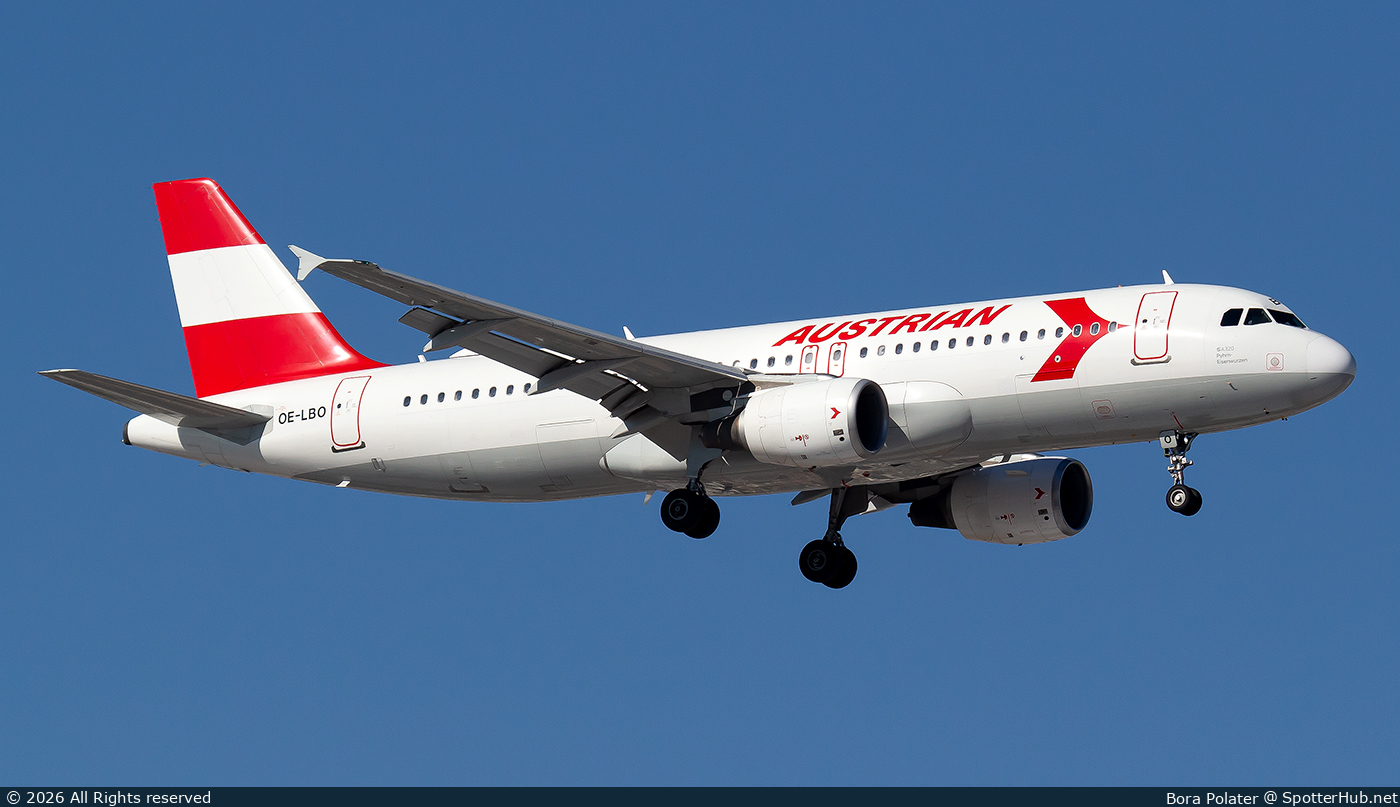 Photo of OE-LBO - Airbus A320-214 operated by Austrian Airlines