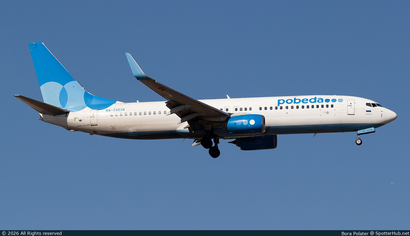 Photo of RA-73234 - Boeing 737-8LJ operated by Pobeda