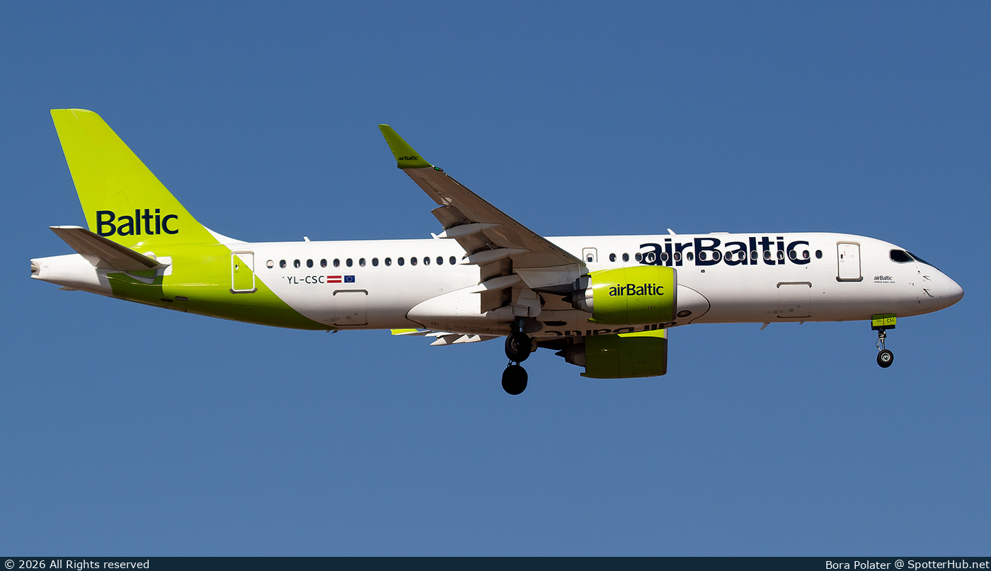 Photo of YL-CSC - Airbus A220-300 operated by airBaltic