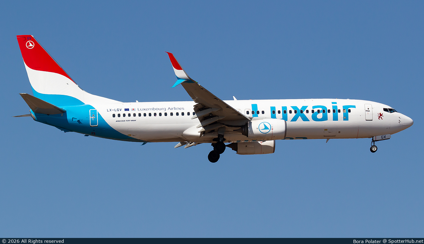 Photo of LX-LGV - Boeing 737-8C9 operated by Luxair