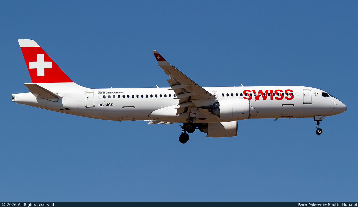 Photo of HB-JCK - Airbus A220-300 operated by Swiss International Air Lines