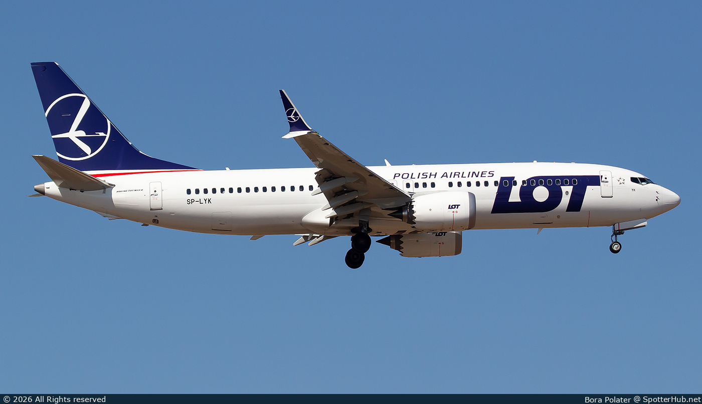 Photo of SP-LYK - Boeing 737 MAX 8 operated by LOT Polish Airlines