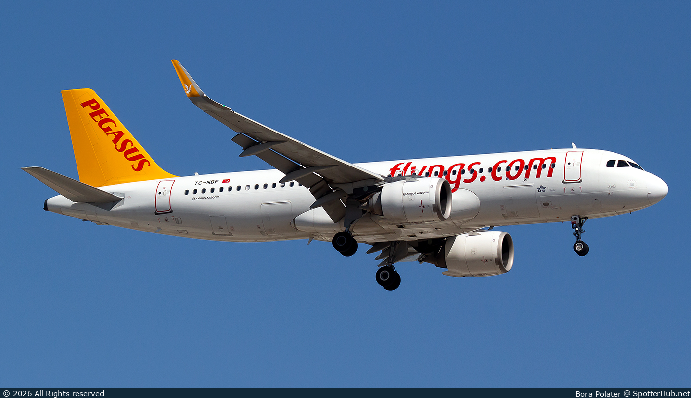 Photo of TC-NBF - Airbus A320-251N operated by Pegasus Airlines